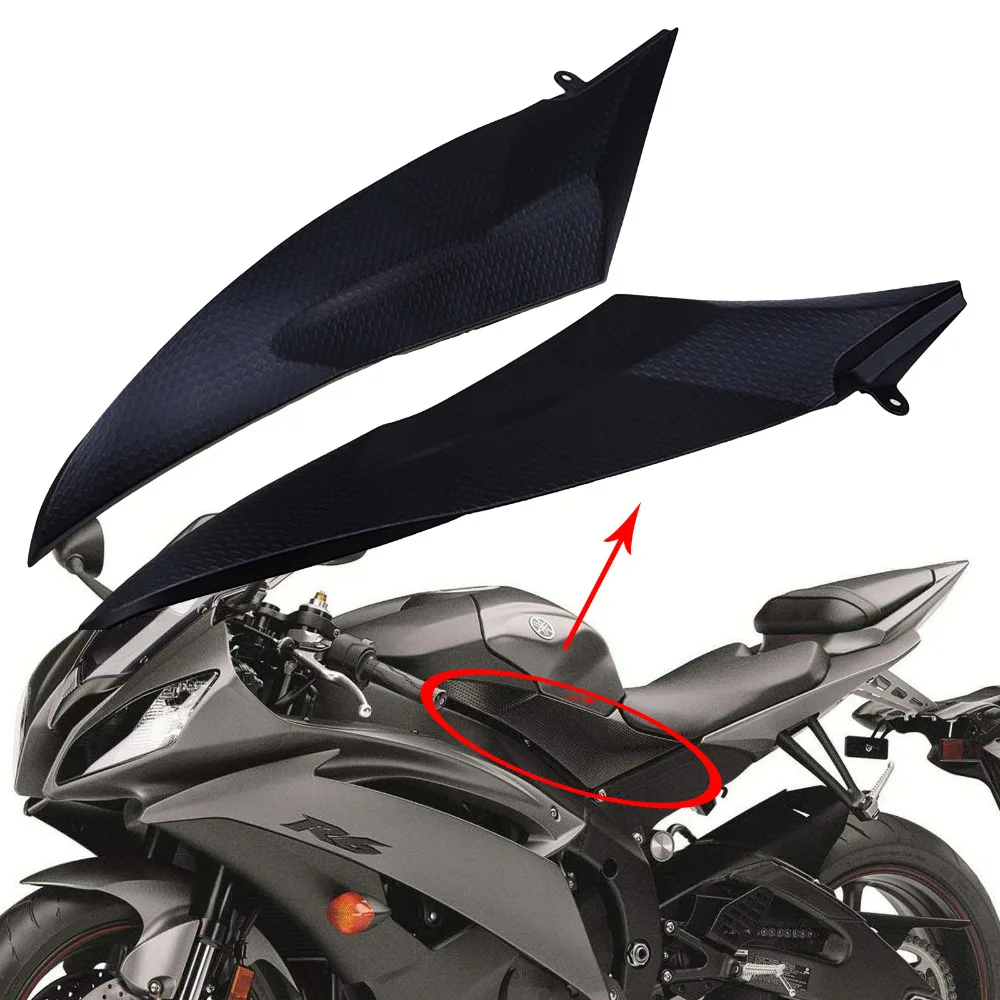 2pcs Motorcycle Parts Gas Tank Side Cover Panel Fairing Trim Cowl Plastic For Yamaha YZFR6 YZF R6 YZF600 R6 YZFR6 2006 2007 06