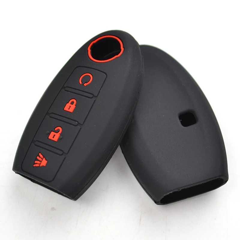 Silicone Car Key Case For Nissan Altima Maxima Murano Rogue Sentra Versa Titan Cover Keyless Remote Fob Shell 4 Button Protector