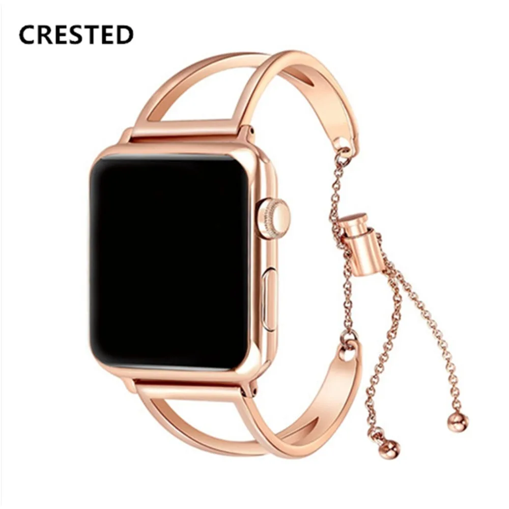 Luxury Strap For Apple Watch band 40mm/44mm 38mm/42mm Ladies metal belt Stainless steel bracelet iWatch series 3 4 5 se 6 band