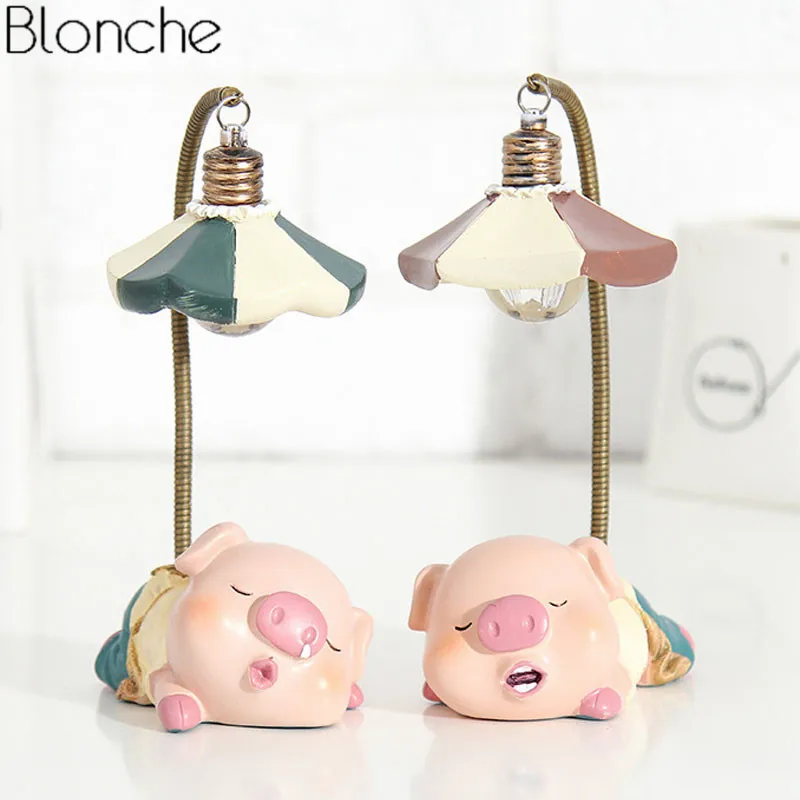 

Cartoon Pig Animal LED Night Light Bedroom Table Lamp Home Decor Luminaire Bedside Desk Lights For Kids Baby Nursery Lamp Gifts