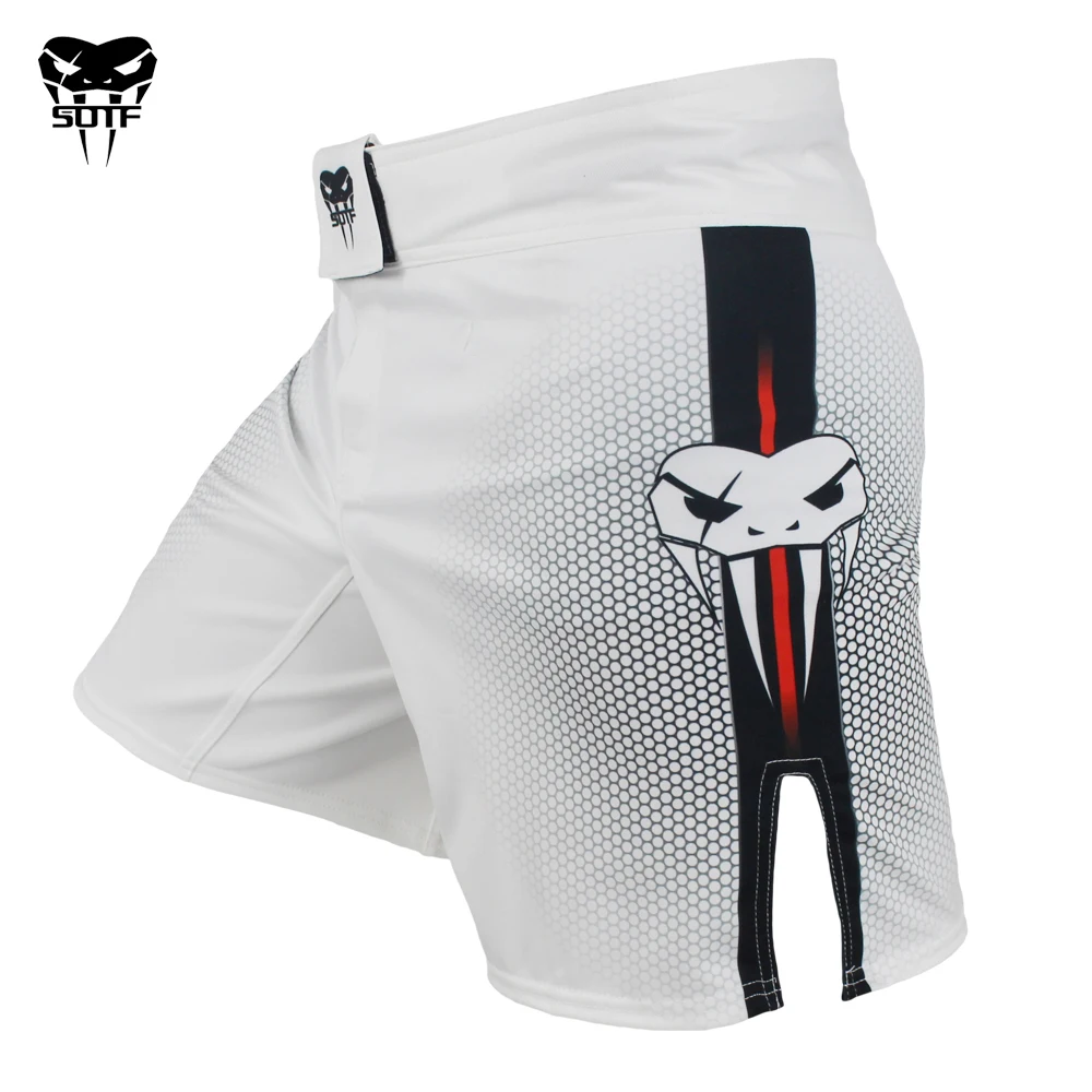 White dragon Eagle subtitles sports breathable cotton loose boxing training pants mma short kickboxing shorts short muay thai