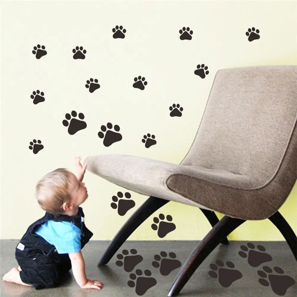 22Pcs/set Cat Dog Paw Wall Vinyl Decal Stickers Ideal for Home Cars Fridges Stickers Wall stickers Home decoration