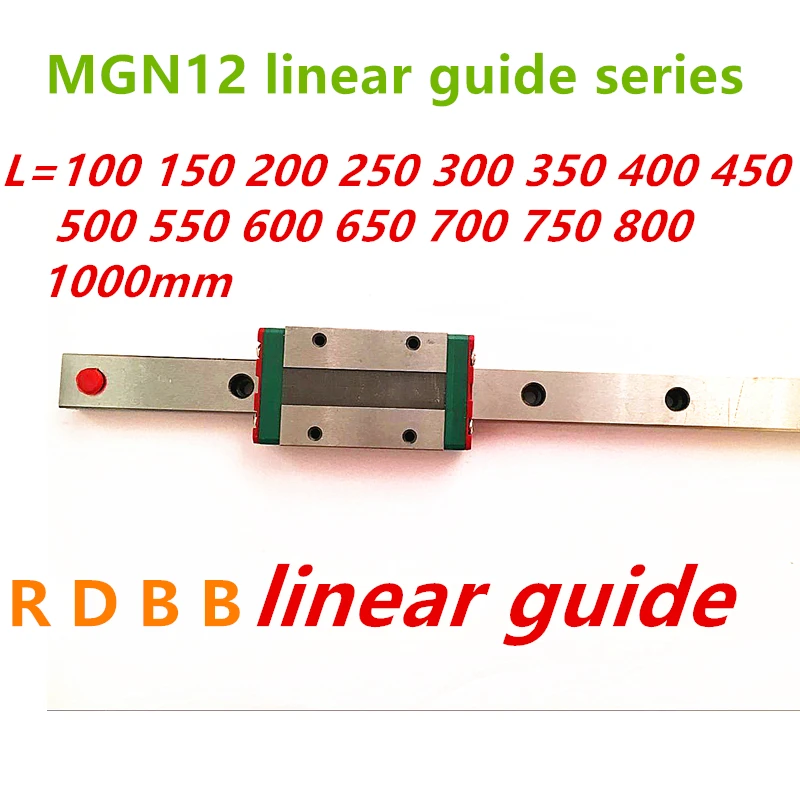 12mm Linear Guide MGN12 100 150 200 250 300 320 350 400 450 500 550 600 700 800 mm +MGN12H or MGN12C block 3d printer CNC