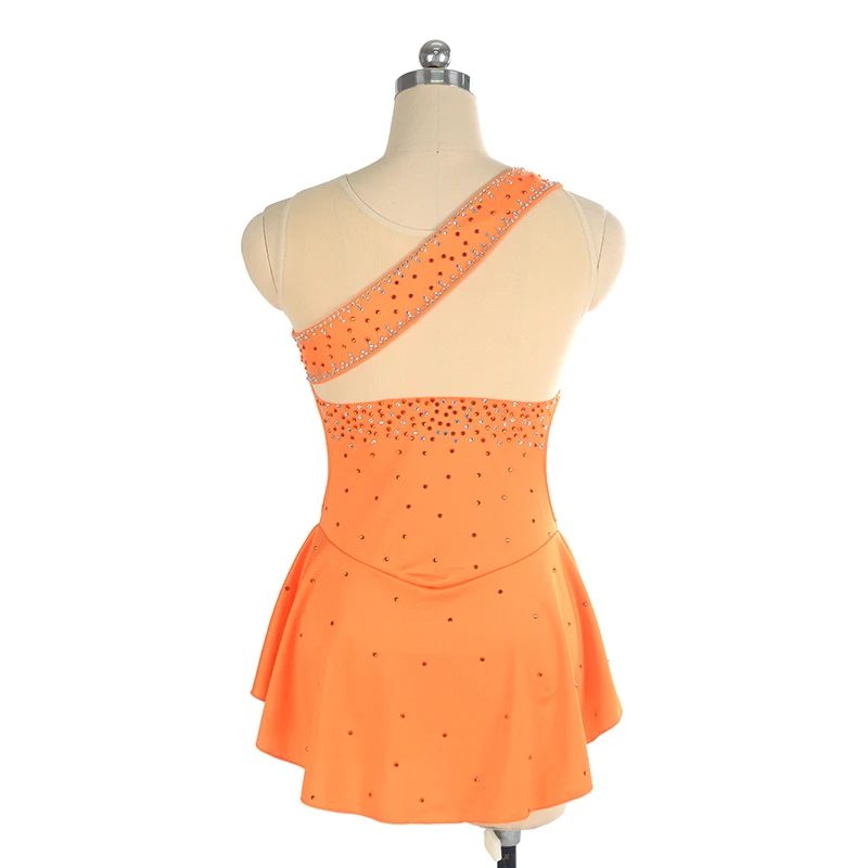 Figure Skating Dress Custom Competition Sleeveless Bright Diamond Skating Skirt Girl