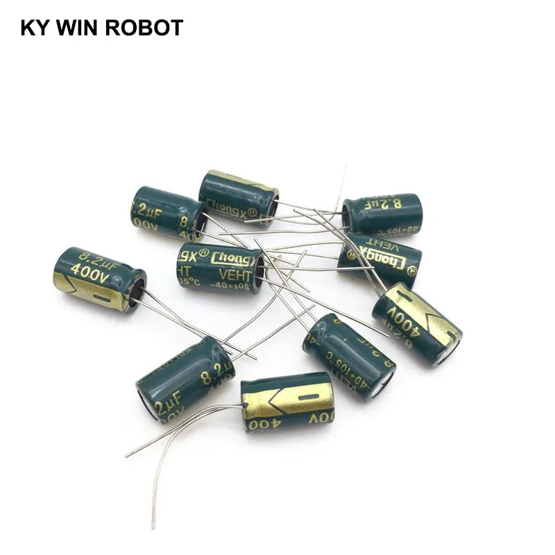 10 sztuk 8.2uF 400V 105C kondensator elektrolityczny 400V 8.2UF 8x12mm aluminiowy kondensator elektrolityczny — zdjęcie 4
