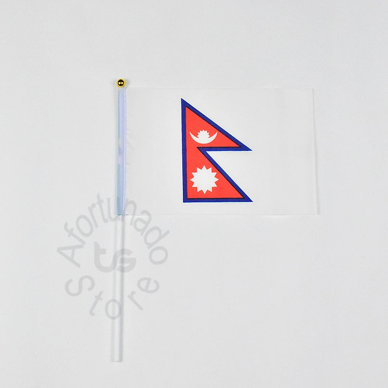 Nepal 14*21cm 10pieces Banner  Hand waving Flag Nepal  National Flag for meet,Parade,party.Hanging,decoration