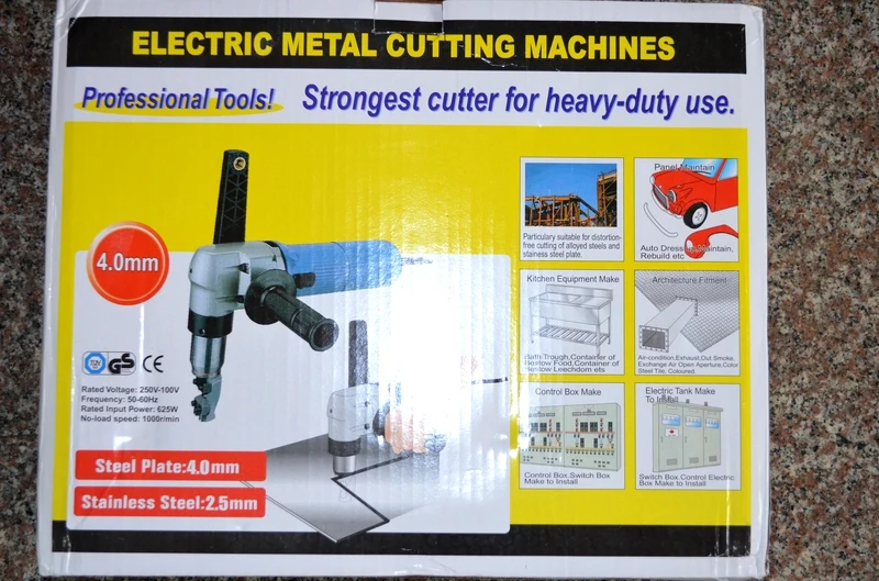 New 220V 625W 4mm Professional Electronal Punching shear Cutter sheet metal nibbler Iron sheet shears Fast shipping CE GS 5050