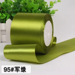 80mm  green Silk Satin Ribbon 50mm Wide Party Home Wedding Decoration Gift Wrapping Christmas DIY Material Supplies 22M