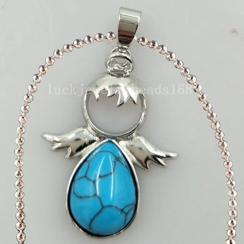 Beatiful Howlite Fairy  Women Men Art Necklace With Chain 1pcs C4774n