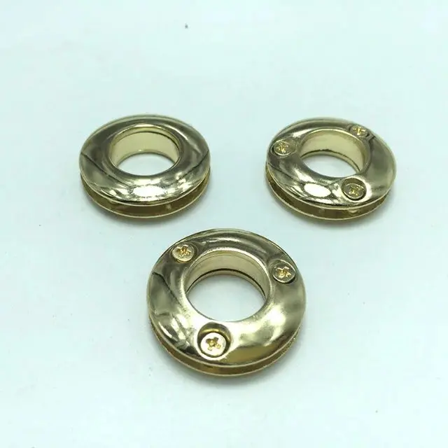 3/8 Inch(10mm) Round Snap Together, Force-Fit Eyelets, Shiny Gold Finish