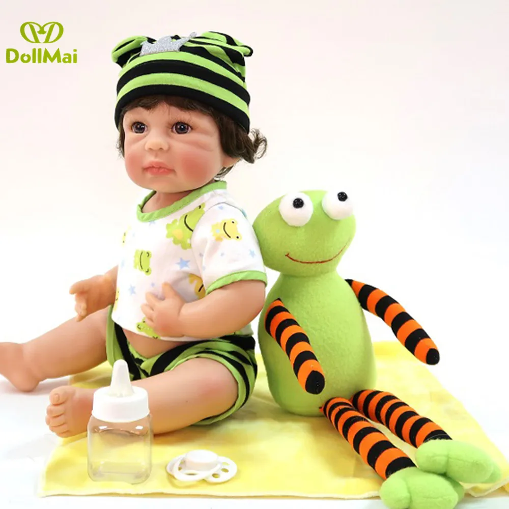 Dollmai Exclusive Reborn Doll 16 inch 40cm Full Vinyl Silicone Reborn Baby boy girl dolls toys for children gift bebe menino