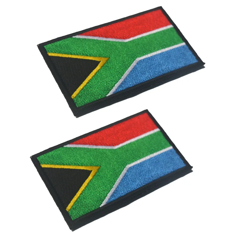 

1PCS Full Embroidery South Africa Flag Patch Backpack Bag Jacket Armband Badge Hook and Loop Sticker
