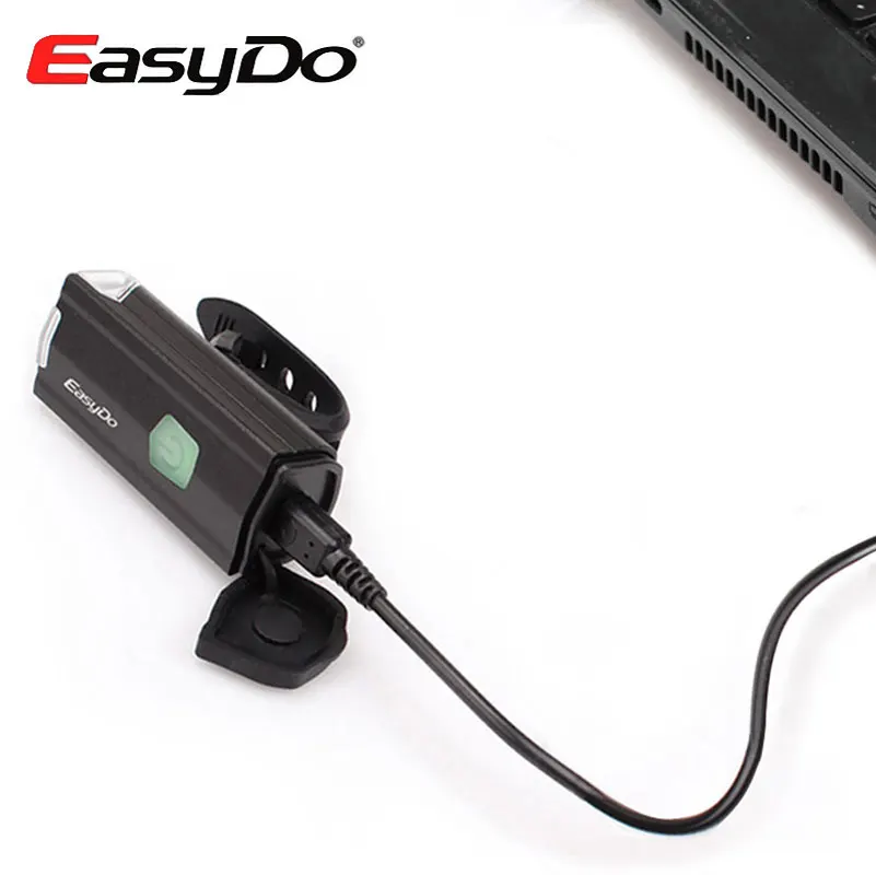 EasyDo USB Rechargeable Bicycle Front Headlight MTB Bike Handlebar LED Lights Waterproof Flashlight Cycling Lighting Accessories