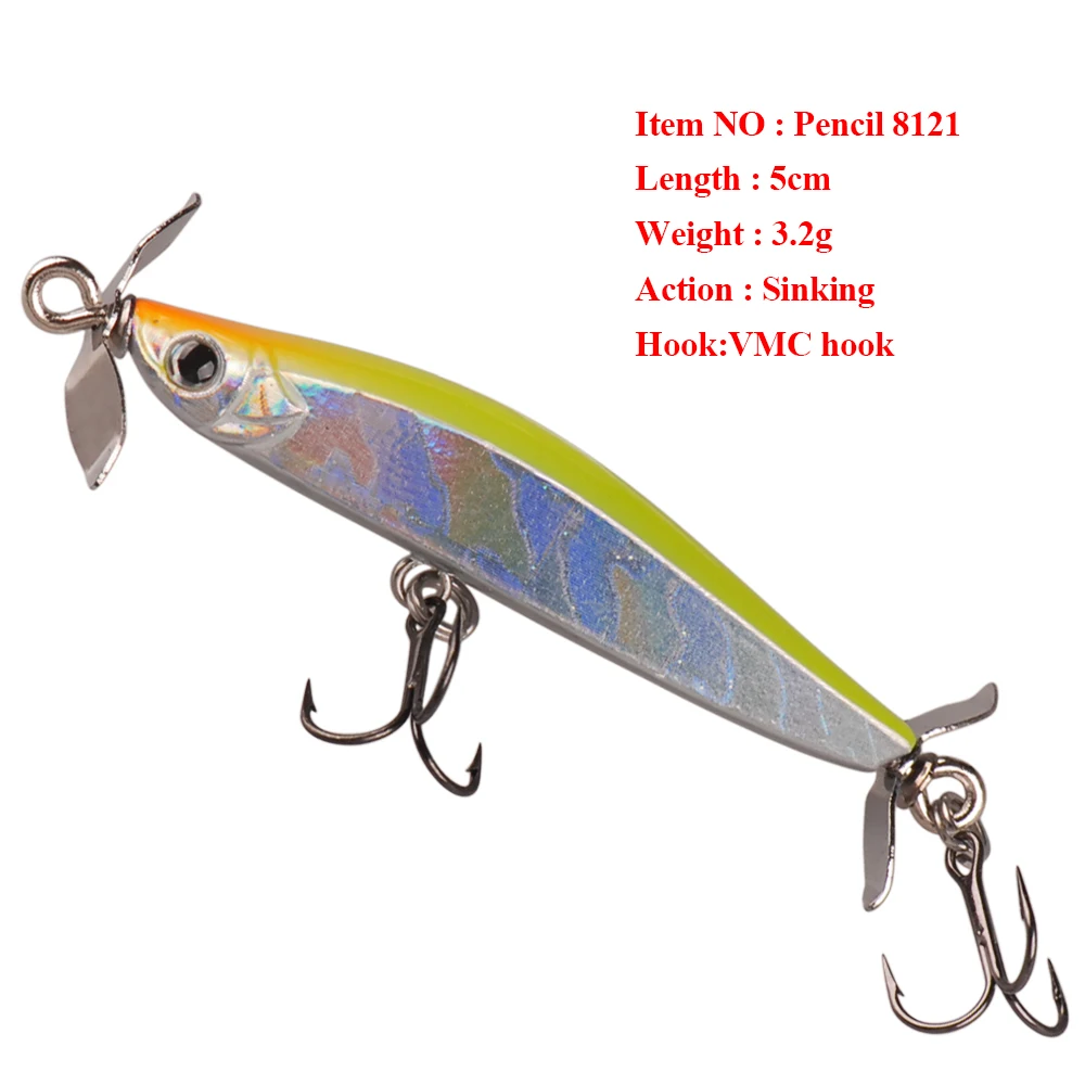 Smart Sinking Pencil Fishing Lure 50mm 3.2g esche Wobbler in plastica VMC ancorette artificiali Hard Bait Pesca attrezzatura da Pesca