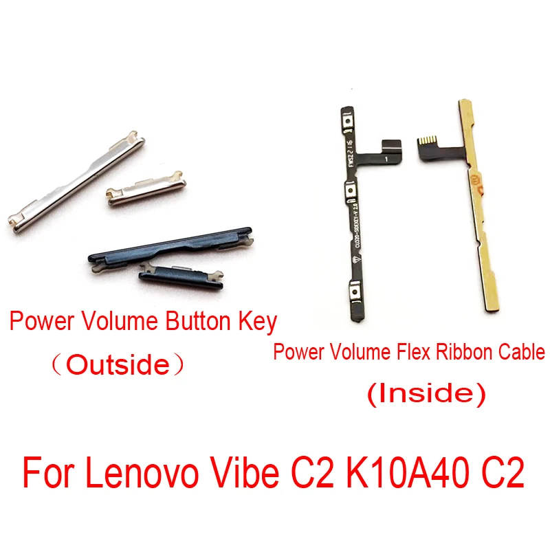 

New For Lenovo Vibe C2 K10a40 Power Volume Up Down Button Side Key Switch Flex Cable Ribbon Replacement