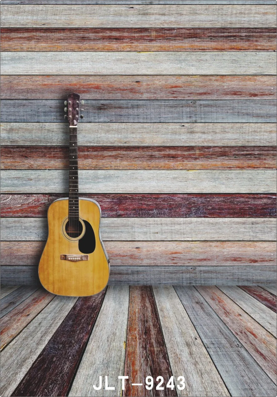 Mixed Color Board Wall Guitar   Photographic Background For Portrait Children Baby Shower Vinyl  Cloth  Backdrops Photo Shoot