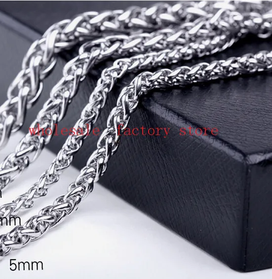 Fate Love in bulk 3meter lot  Stainless steel 3mm /4mm / 6mm wheat braid chain   Jewelry finding / marking Jewelry DIY