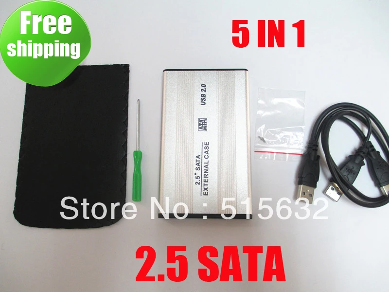 USB 2.0 SATA 2.5 HD Hard Drive Disk Case Enclosure SILVER