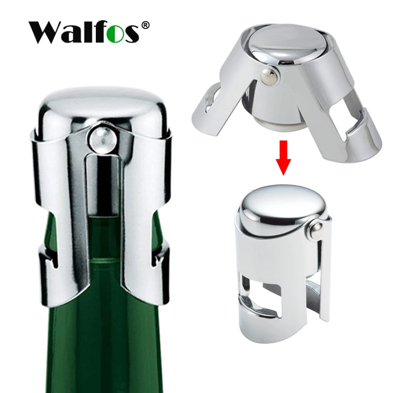 WALFOS 304 Stainless Steel Champagne Cork Portable Sealing Machine Bar Stopper Wine Cork Sparkling Wine Champagne Cap