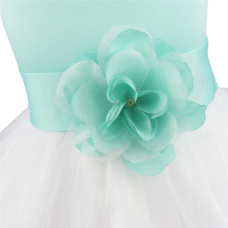 Infantil Kids Girl Flower Dress Bridesmaid Petals Formal Dress Vestidos Pageant Wedding Bridal Party Dress with Big Bowknot