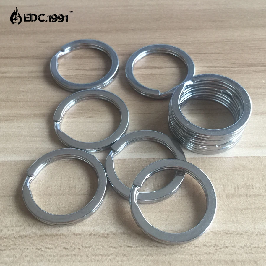 

10PCS 1.18"/30mm stainless steel TA2 Split KeyRing Keychain EDC Small Keyring Small circle,outdoor travel goods survival tools