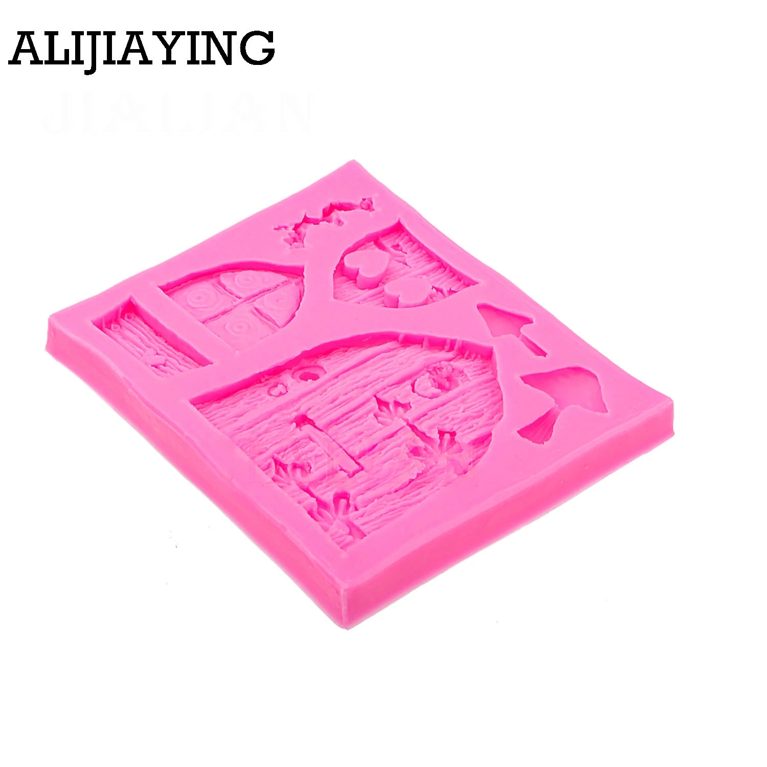 M0513 Sugarcraft Fairy Tale Cottage Silicone Mold Mushroom Window Door Fondant cake decorations Chocolate baking tools
