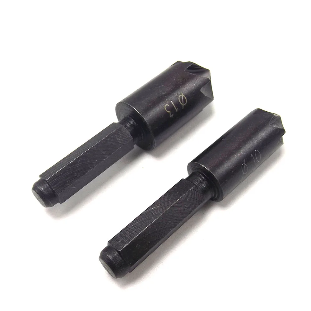 2pcs Gun Drill Bit Seven Flute Chamfer Reamer Hex Shank Countersink Chamfering Cutter Hole Saw set