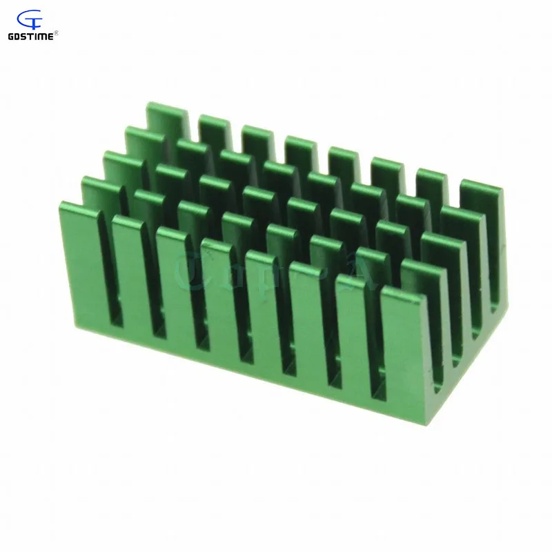 

Gdstime 200pcs 28x14x12mm Aluminum Network Routers Chip Heat Sinks Green Anodize Radiator Cooler With 3M Tape 18mm x 14mm x 12mm