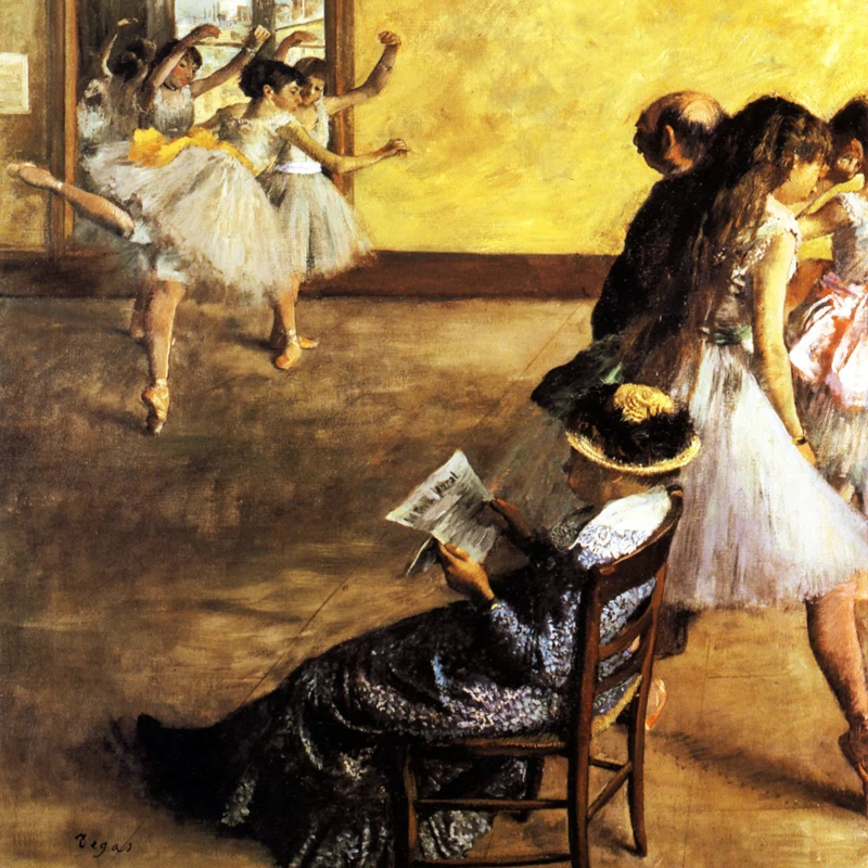 figurative art posters canvas painting mural prints poster art Edgar Degas Classe de Ballet, salle de danse  Huile sur Toile