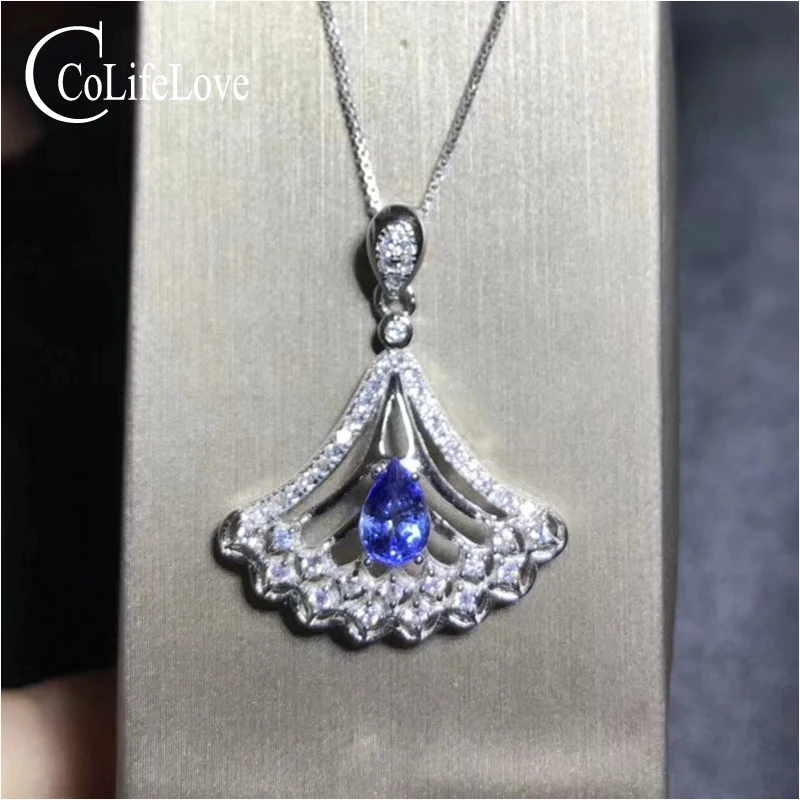 Fashion 925 silver tanzanite pendant 4 mm * 6 mm natural VVS grade tanzanite silver pendant sterling silver tanzanite jewelry