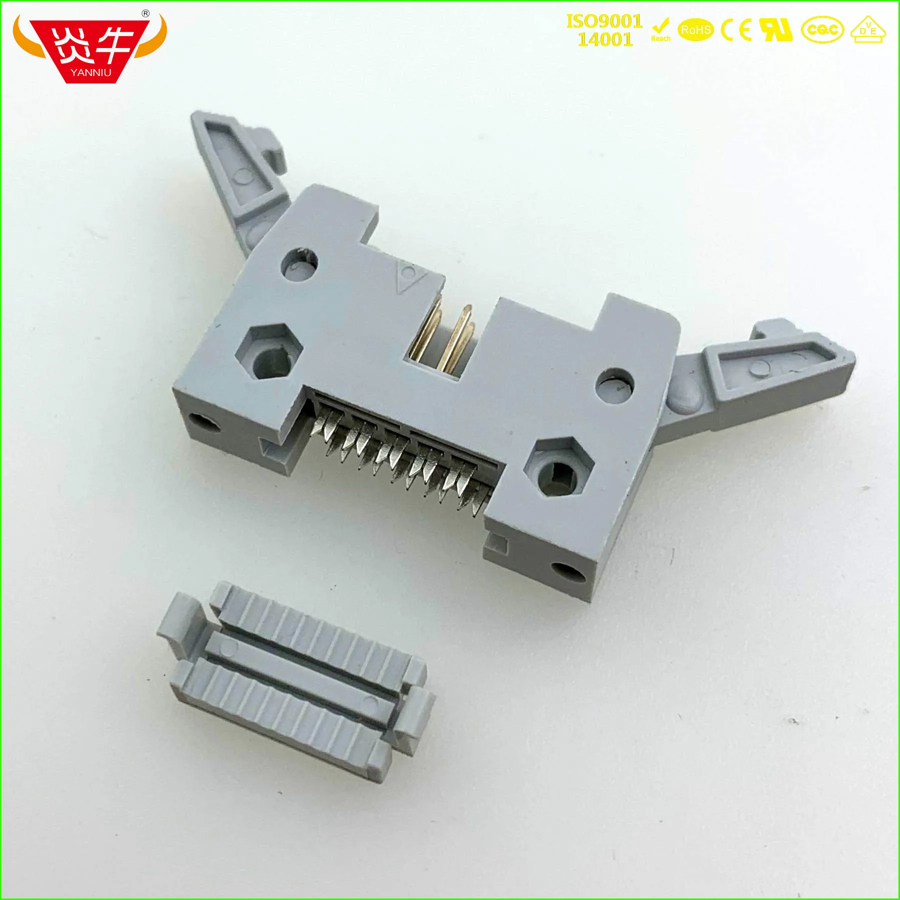 50Pcs CRIMPING ROW LINE DC2-DIDC-10P SOCKET BOX 2.54mm PITCH EJECTOR HEADER CONNECTOR 2*5P 10PIN CONTACT PART   GOLD-PLATED