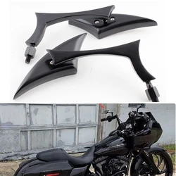 Motorcycle Custom Black Spear Mirrors For Harley Dyna Softail Sportster Road King Electra