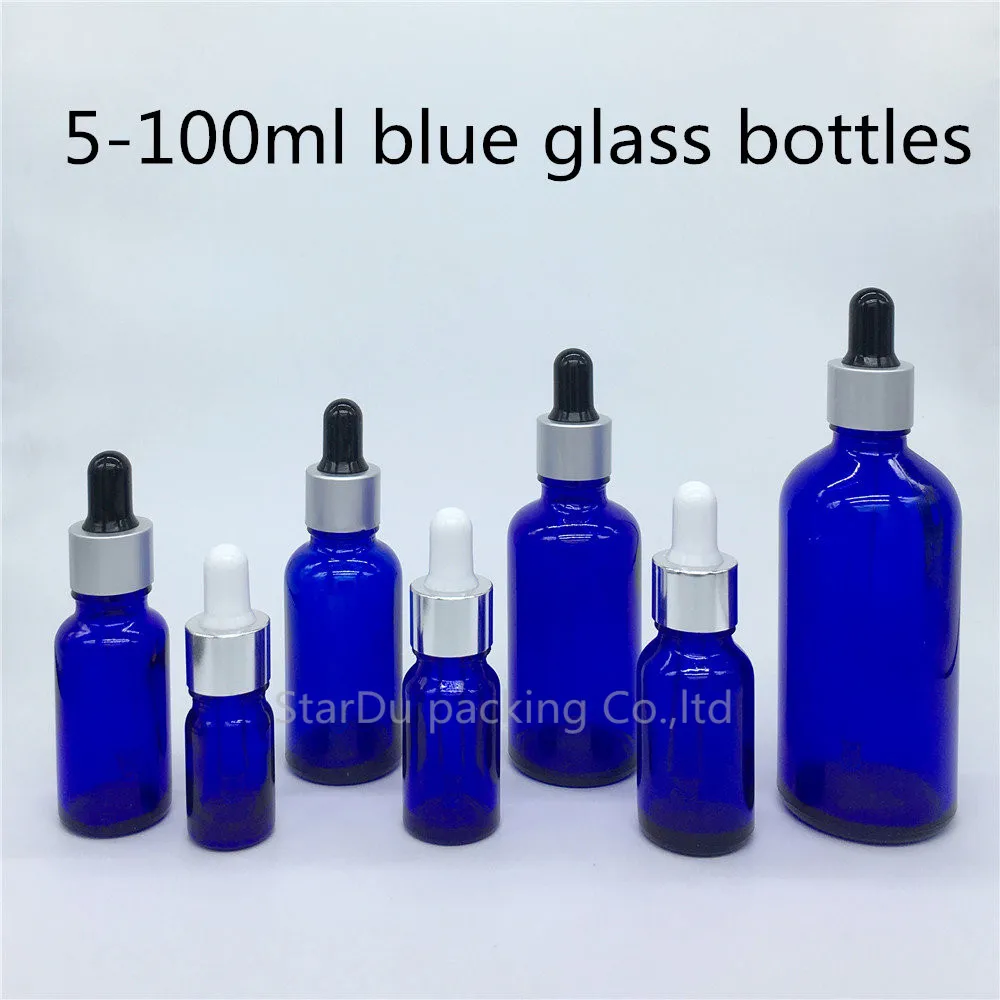 

5ml-100ml Blue Glass Bottle With Dropper Essential Oil Bottle, High Quality Perfume Bottle 480pcs/lot