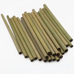 10pcs/set Bamboo Drinking Straws Reusable Eco-Friendly Straw Zero Waste Straw Home Party Camping Travel Straw with Cleaner Brush