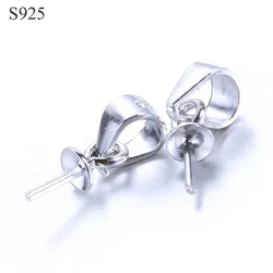 4pcs Genuine Real Pure Solid 925 Sterling Plain Silver Bead Cap Connectors For Pendants Base Cap Jewelry Findings Wholesale