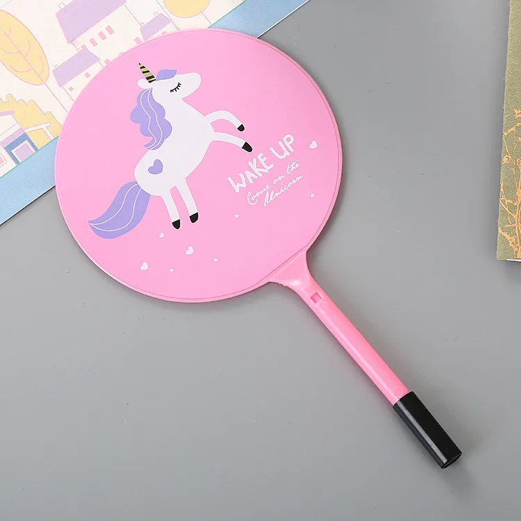 12 Pcs Cartoon Pony Fan Pen Cute Student Prize Gift Fan Ball Pen for Writing Kawaii School Stationery