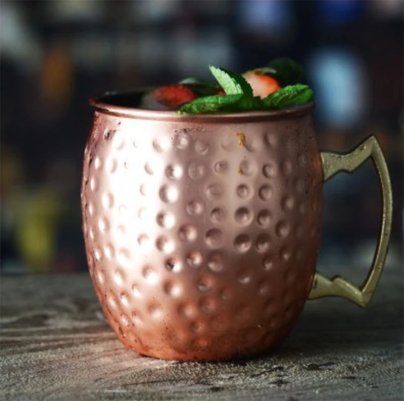 

Moscow Mule Copper Mugs 100% HANDCRAFTED Food Safe Pure Solid Copper Mugs with Hammered Finish