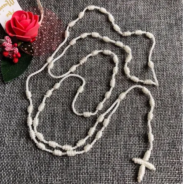 free shipping cord rosary/ knot rosary/ rope rosary necklace