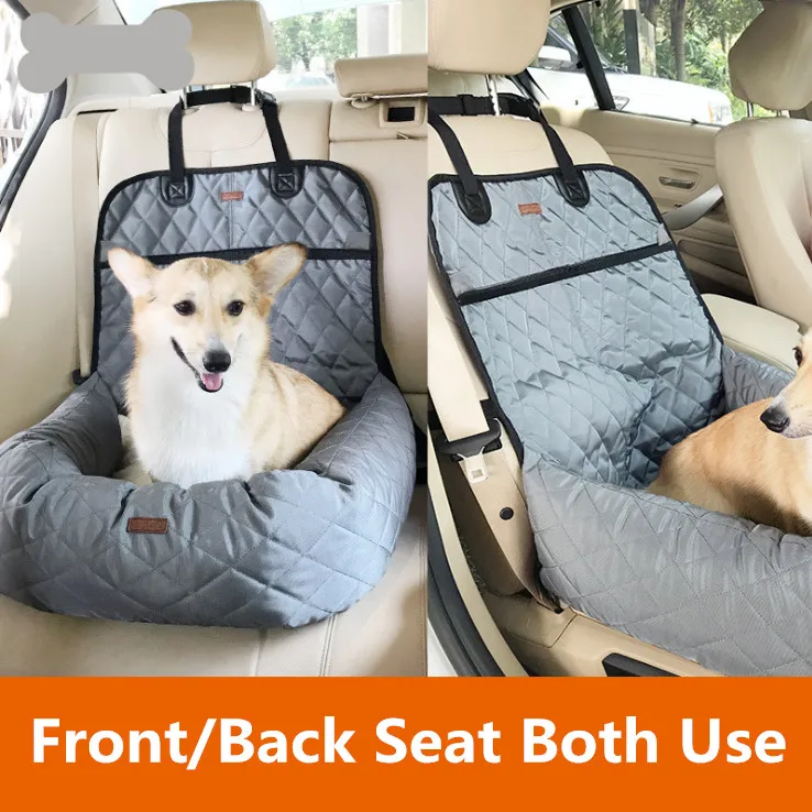 Dog Car Seat Bed Travel Dog Car Seats for Small Medium Dogs Front/Back Seat Indoor/Car Use Pet Car Carrier Bed Cover Removable