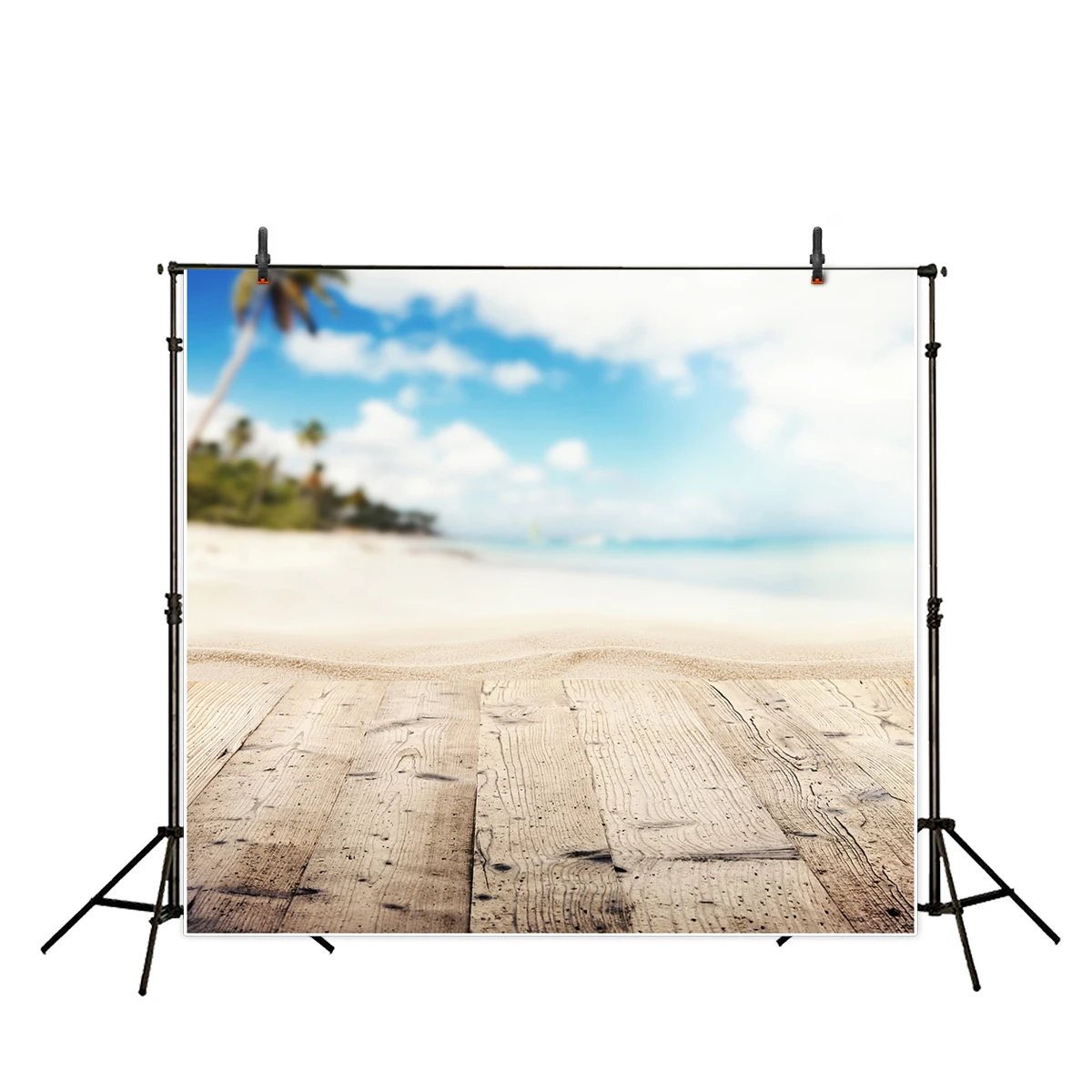 Allenjoy-fondo fotográfico con paisaje de verano, sesión fotográfica, suelo de madera, playa, playa, fotógrafo, fondos para estudio fotográfico