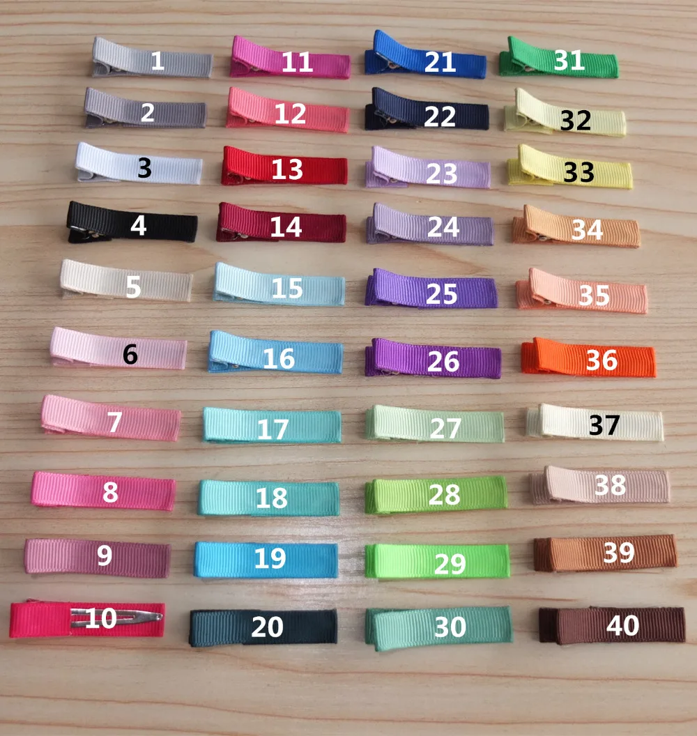 Wholesale Hair Clips Lined Ribbon Warpped Alligator Clips Hair Barrette Hairpins Kids Hair Bow DIY Supplies 200 pcs/lot