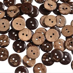 50 Pcs 12mm Brown Coconut Shell 2 Holes Sewing Buttons Scrapbooking , 2 Holes,   Scrapbooking Crafts , 7NK111