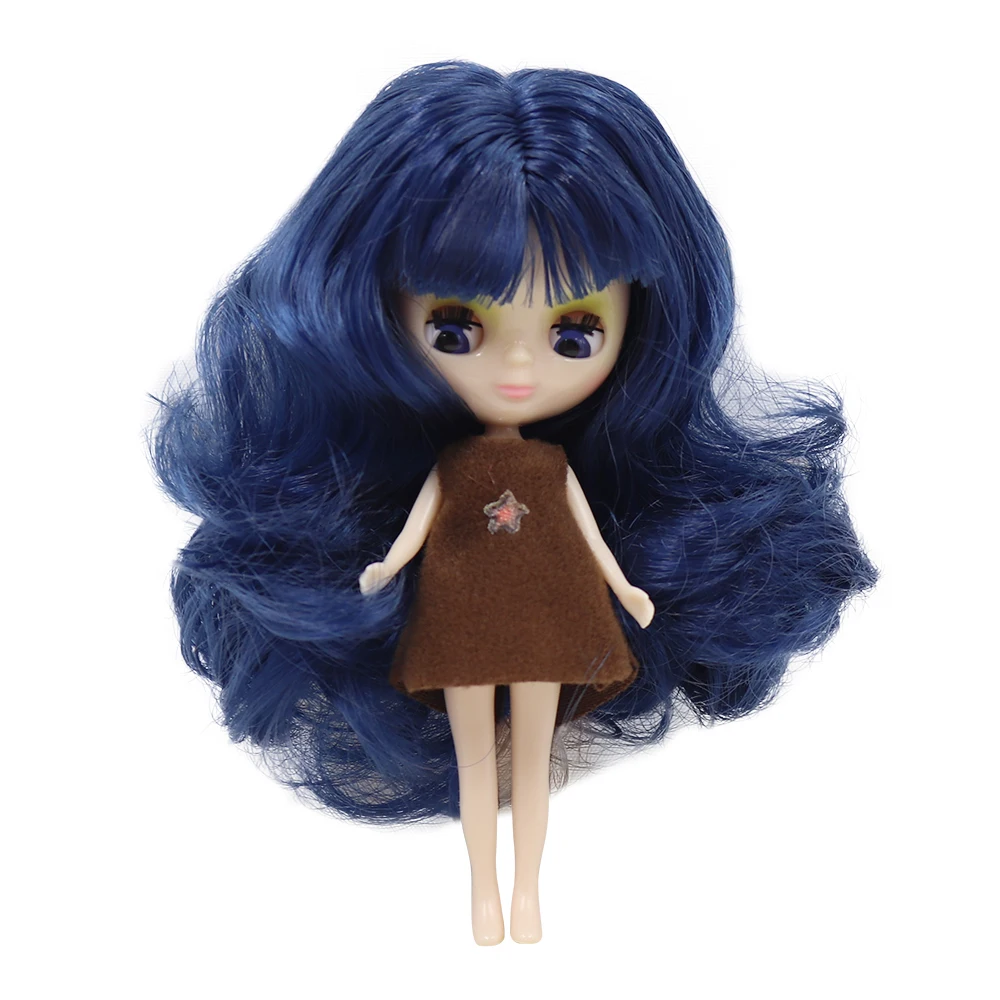 Mini Blyth nackte puppe 10CM mehrere haar farbe mit zufällig kleid mit/ohne pony normalen körper DIY mode spielzeug