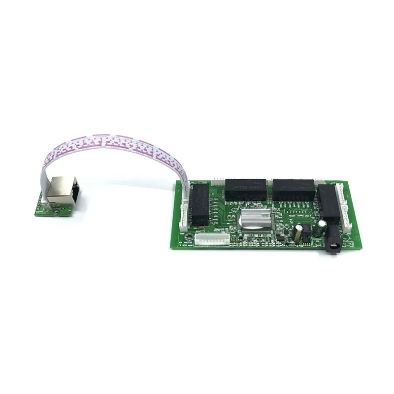 Oem pbc 8 portas gigabit ethernet interruptor 8 portas com 8 pinos way cabeçote 10/100/1000m hub 8way pino de potência placa pcb furo para parafuso oem