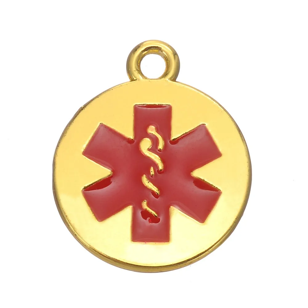 Skyريم رمز الطبية الفولاذ المقاوم للصدأ السحر بالمينا الأحمر استرخى لتقوم بها بنفسك مجوهرات العثور على ديكس السحر صالح سوار 10 قطعة/الوحدة