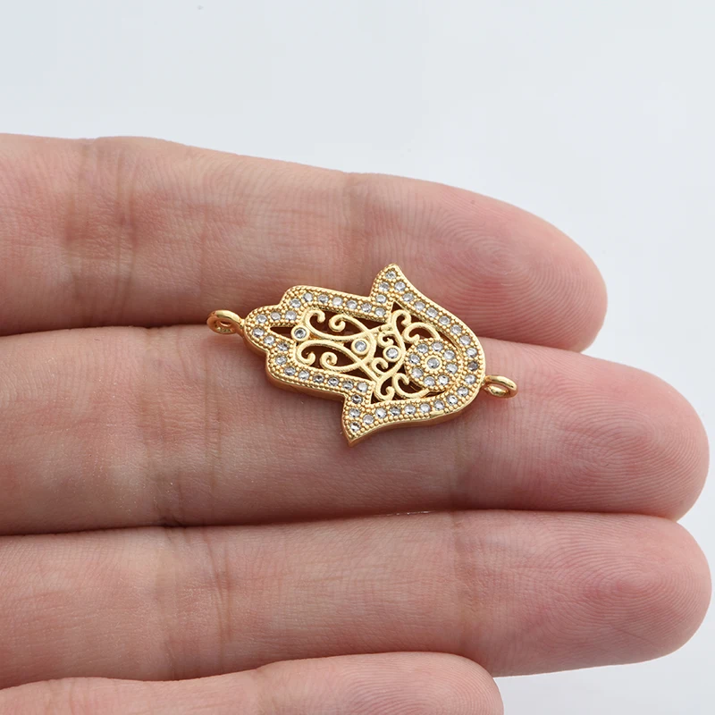 Hand Shape Fatima  Hamsa Palm Connector Charms for Bracelet bangles  Jewelry DIY Making Women Men Jewelry