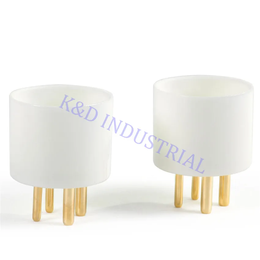 5 buah soket tabung keramik 4Pin pelat emas dasar U4A 300B untuk 2A3 811A Audio Amp