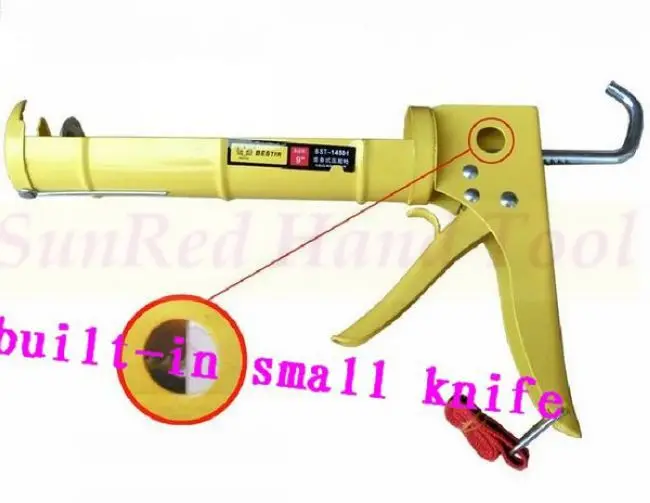 BESTIR taiwan made yellow 310ml Trigger rate 25:1 rack type caulking gun decoration tools NO.14501 wholesale