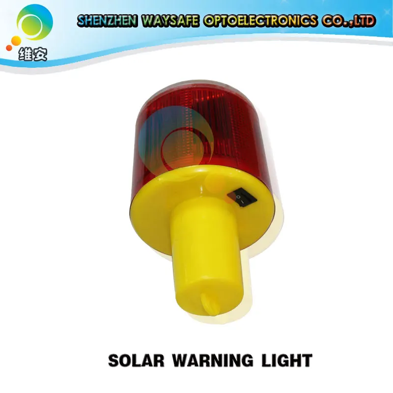 Luz de advertencia solar LED roja de seguridad vial, panel solar con carcasa de plástico, modo flash, de alta calidad, novedad