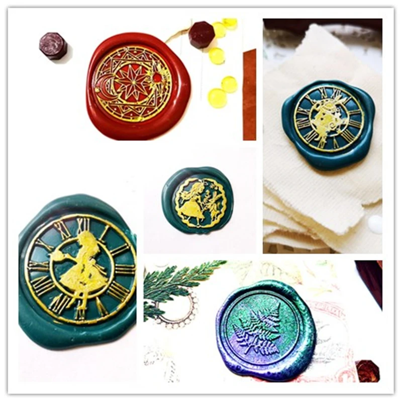 Fern leaf Star sky cat Alice whale mushroom Retro brass Stamp Antique Sealing Wax Stamps Wedding Invitations Wax Seal Stamp